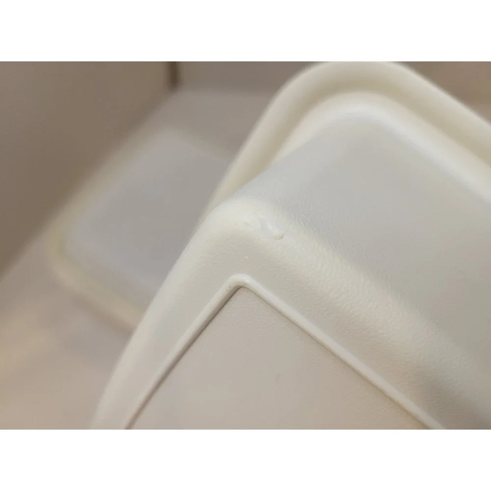 Tupperware Freeze N Save Ice Cream Keeper Set 2 Beige Rectangular Containers